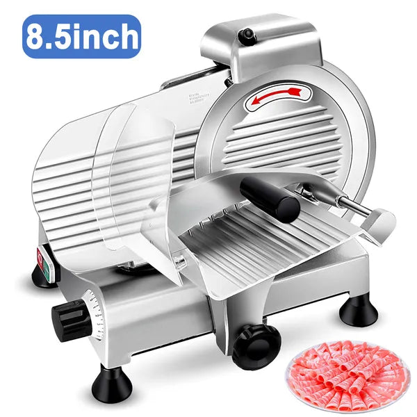 Commercial Electric Meat Slicer - 240W Frozen Food & Deli Slicer (8.5/10 Inch)