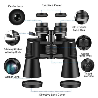 Portable Zoom Binoculars with FMC Lens | Low Light Night Vision HD Portable Zoom Binoculars With FMC Lens L | Ectron Online