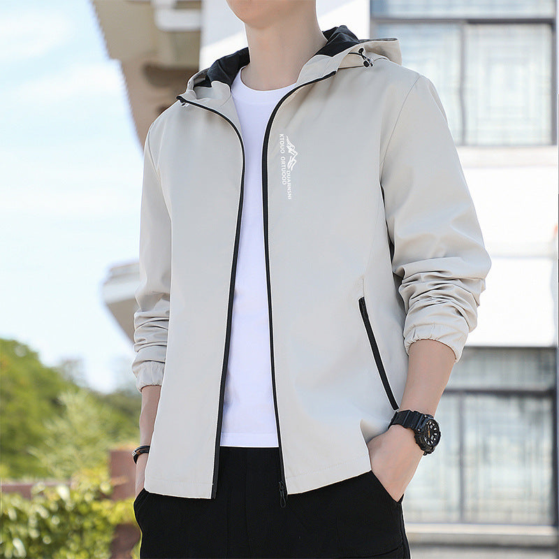 Men's Loose Fit Zipper Hooded Jacket Breathable Quick-drying Loose Elastic Zi | Ectron Online