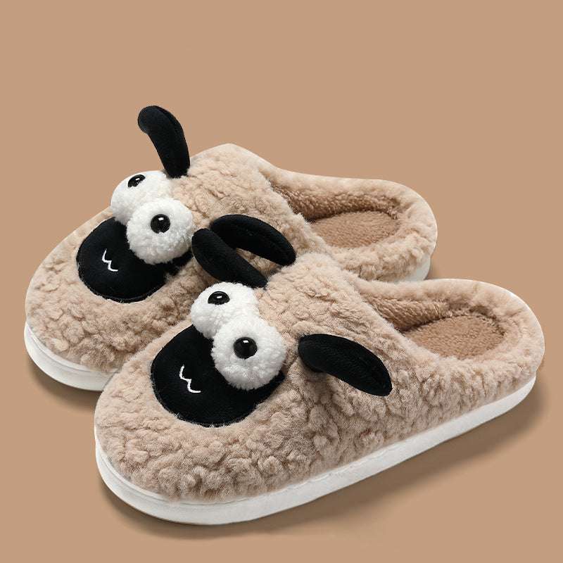 Slip-on Lamb Thermal Cotton Slippers – Simple & Warm Slip-on Slippers Simple Lamb Thermal Cot | Ectron Online