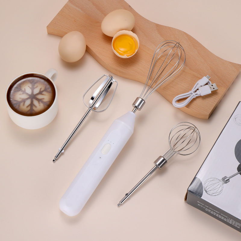 USB Rechargeable Milk Frother & Electric Egg Beater