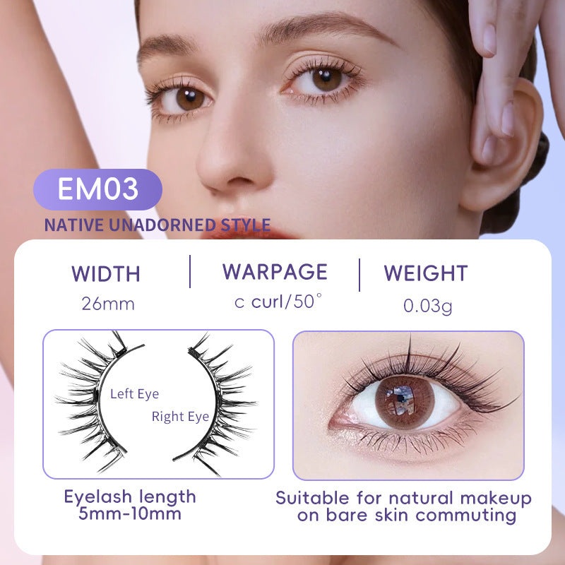 Natural Eyelashes Magnetic Suction False Eyelashes Daily One Pair Mink Hair Super Soft Natural Simulation Easy To Wear