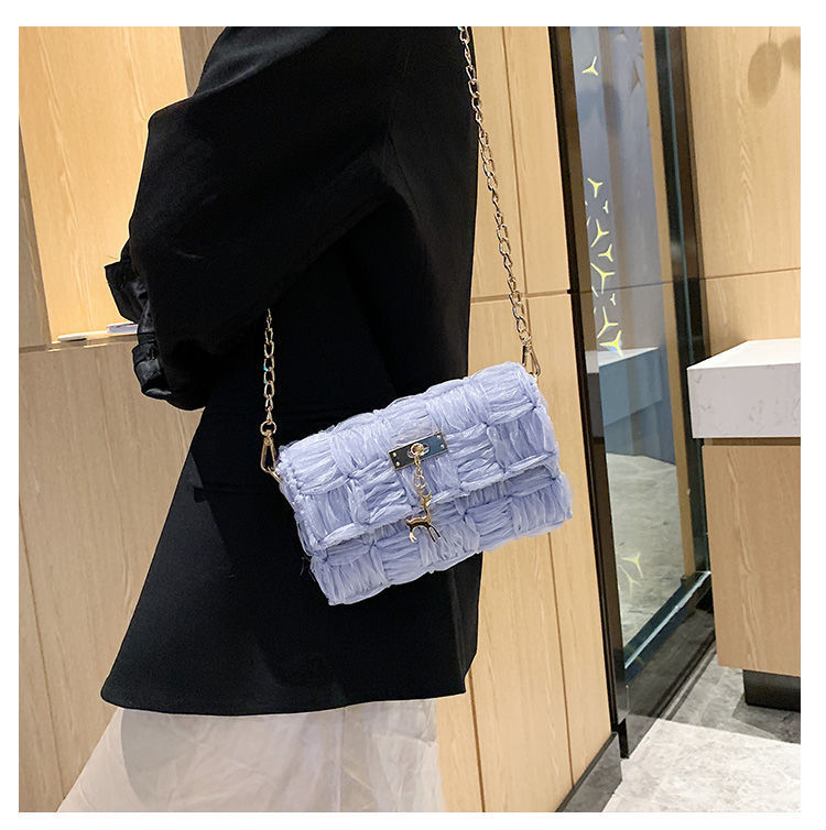 Ribbon gauze hand-woven chain bag