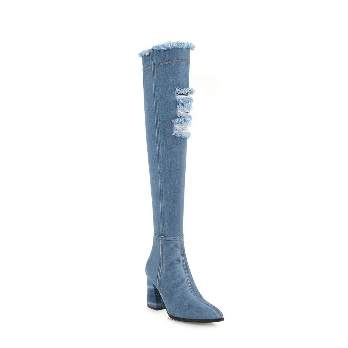 Denim Ankle Boots Woman Boots | Ectron Online