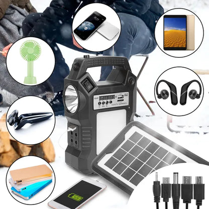 Portable Solar Power Station | Emergency Lighting System with 3 Bulbs Portable Solar Power Station Rechargeabl | Ectron Online