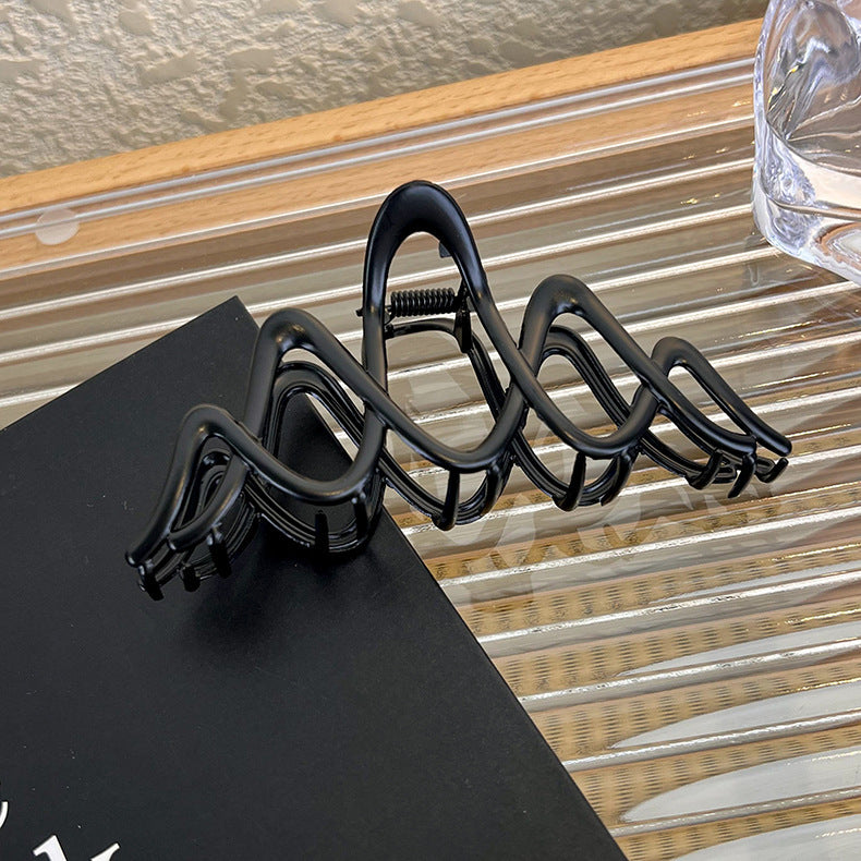 Metal Wave Clasp Hair Clip – Elegant Large Back Scoop Metal Wave Clasp Large Back Scoop | Ectron Online