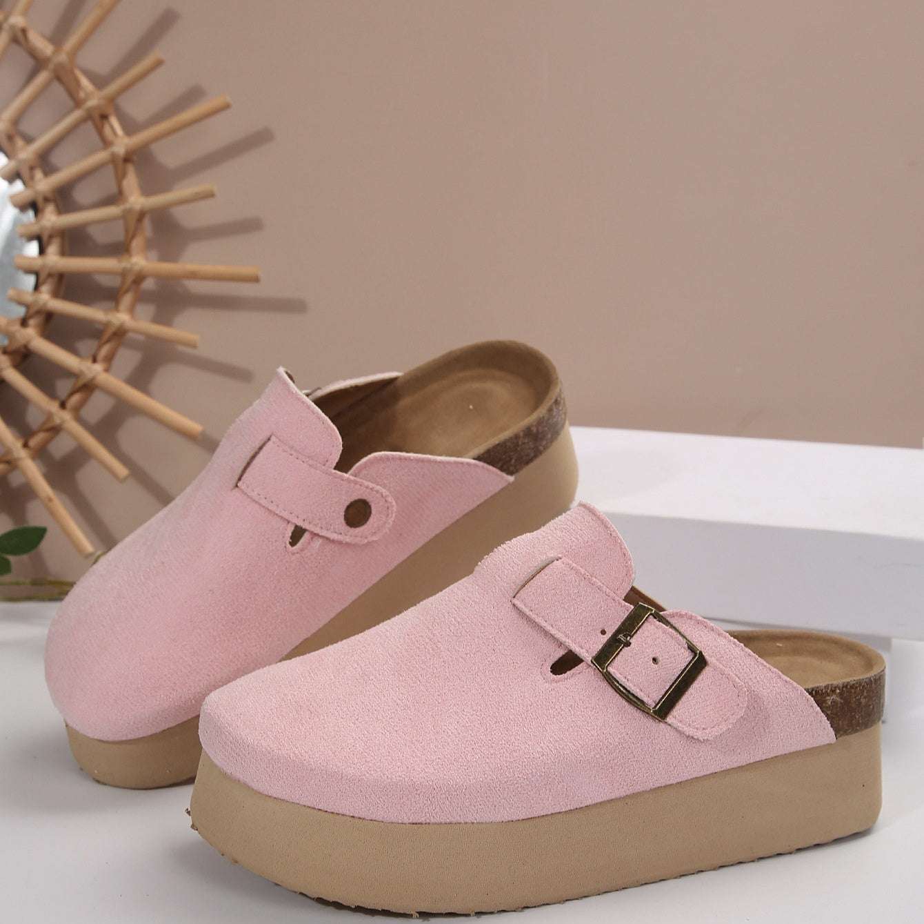 Women's Thick Sole Slip-On Mules Thick Sole Half Slippers Women's Toe Cap | Ectron Online