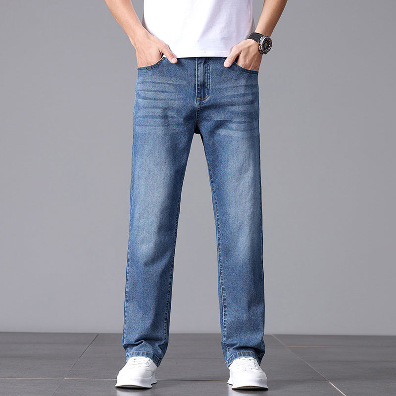 High-Sense Straight-Leg Jeans for Men Summer Commute Jeans Men's High Sense Bu | Ectron Online