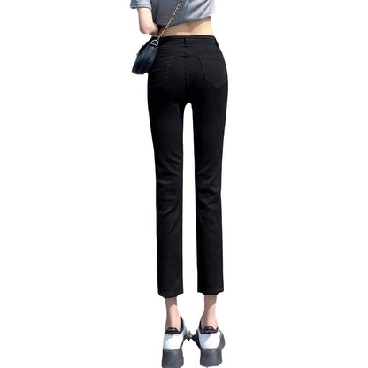 Women's Black Plus Velvet Jeans | Warm Smoke Pipe Denim Leggings Black Plus Velvet Smoke Pipe Jeans Leggi | Ectron Online