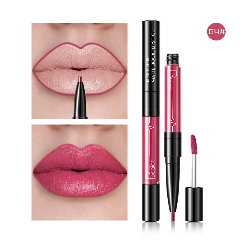 Pudaier Matte Lip Gloss & Liner 2-in-1 Kit Pudaier Matte Lip Gloss Lip Liner 2 in1 | Ectron Online
