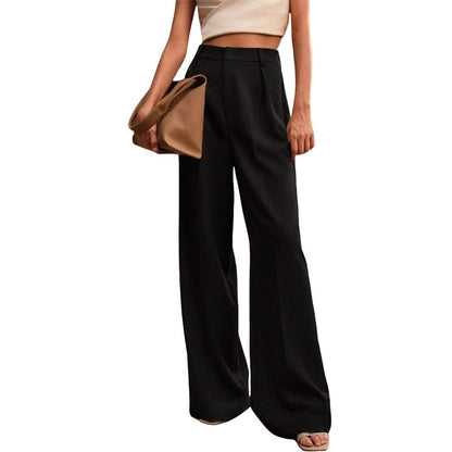 Women's Wide Leg Business Pants | Loose Casual Commute Trousers Women's Casual Loose Straight Business C | Ectron Online