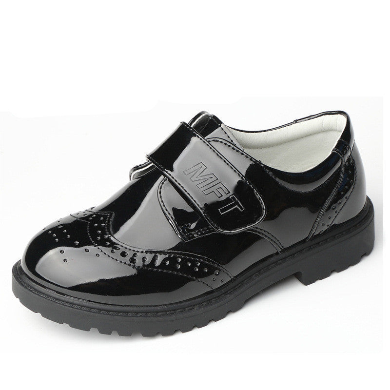 Black Leather Campus Shoes for Boys - British Style Boys Leather Shoes Student Campus Black | Ectron Online