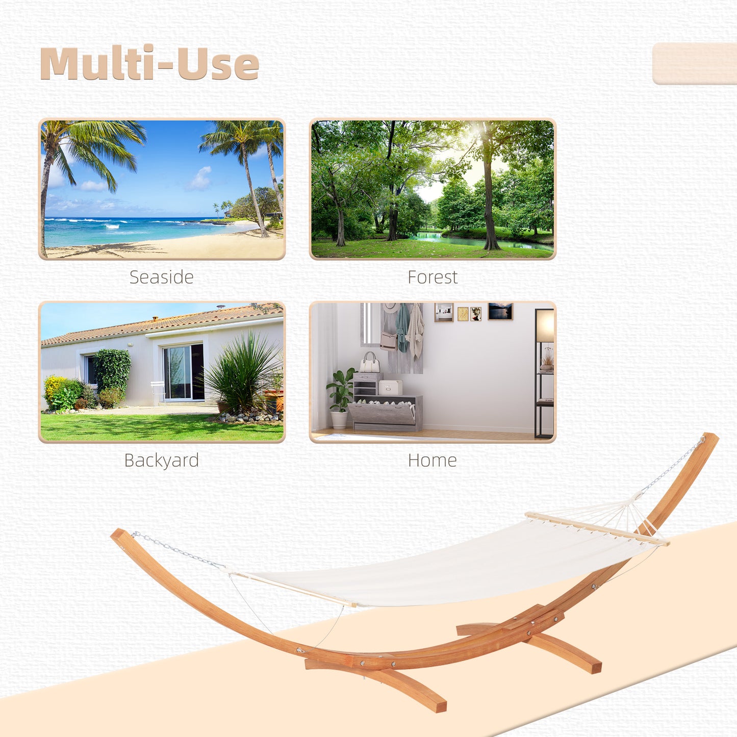 12.8' Outdoor Hammock with Wooden Stand | Extra Large Boho Nap Bed