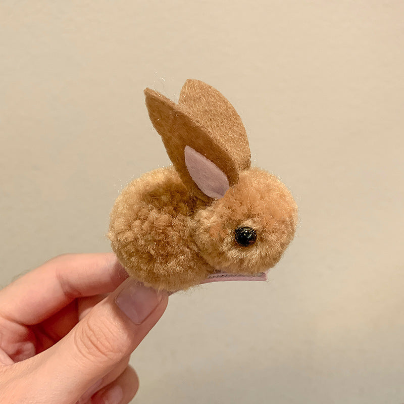 Cute Bunny Kids Barrette – Soft 3D Hair Clip for Girls Cute Bunny Three-dimensional Barrettes C | Ectron Online