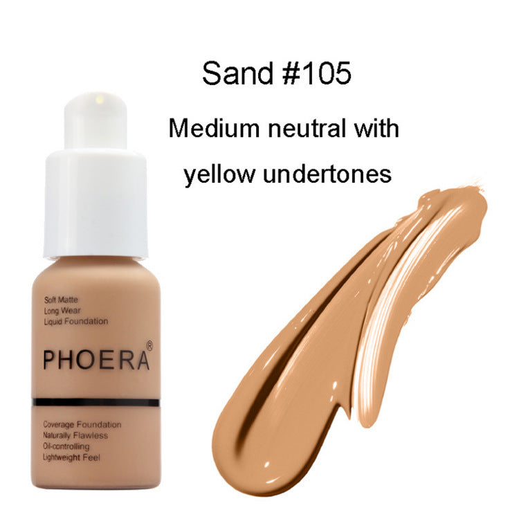Full-Coverage Foundation: Long-Lasting and Natural Explosive Press Type Oil Control Natural Color Matte Concealer Foundation Cream | Ectron Online