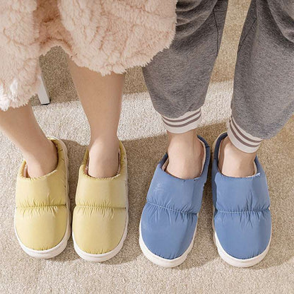 Down Cotton Slippers – Winter Warm Non-slip House Shoes for Couples New Down Cotton Slippers Women Couple Wi | Ectron Online