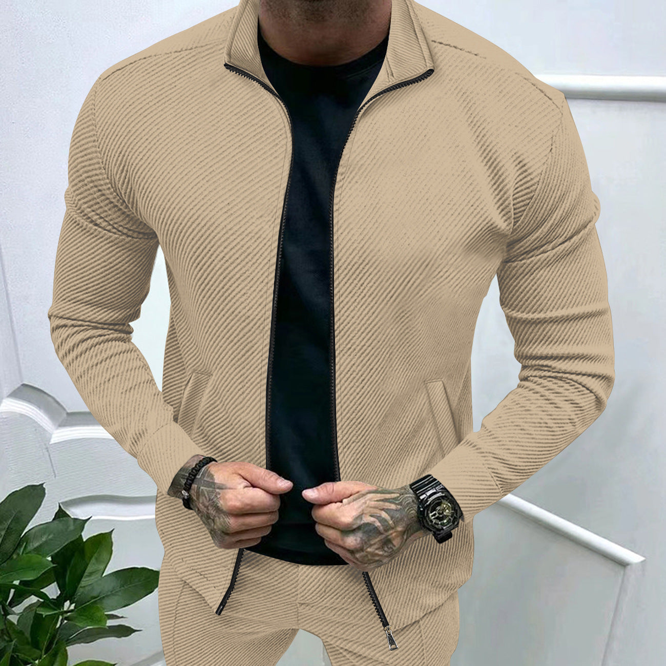 Men's Twill Jacquard Slim Fit Shirt Men's Twill Jacquard Long Sleeve Fashion | Ectron Online
