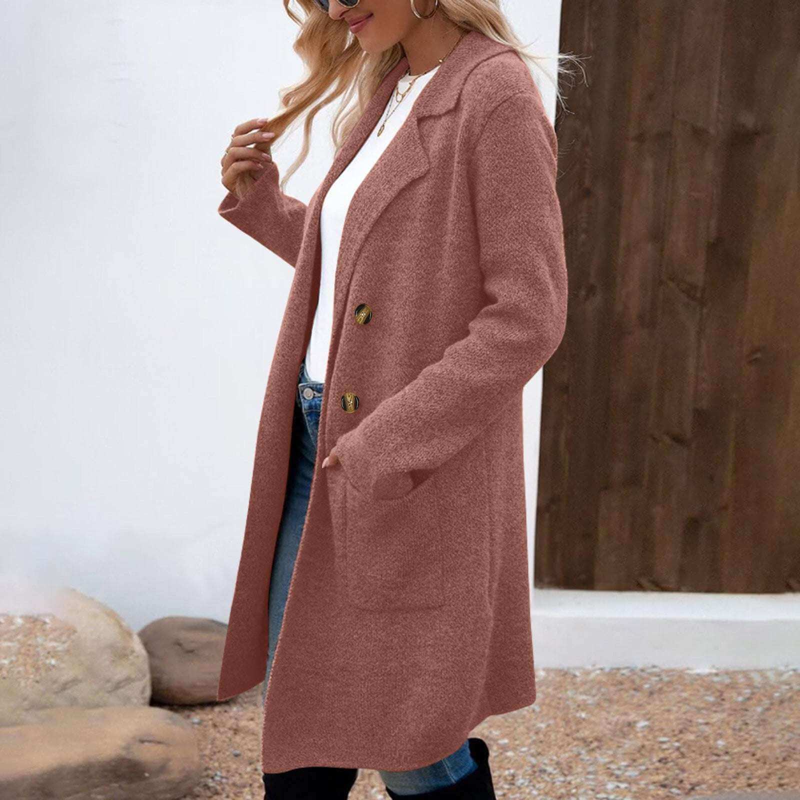 Women's Mid-Length Woolen Coat Suit Jacket Women's Fashionable All-match Mid-length | Ectron Online