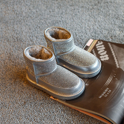 New plus velvet fashion children's mid-boots