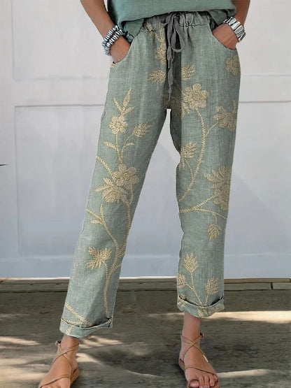 Women's Casual Slacks Printed Fashion