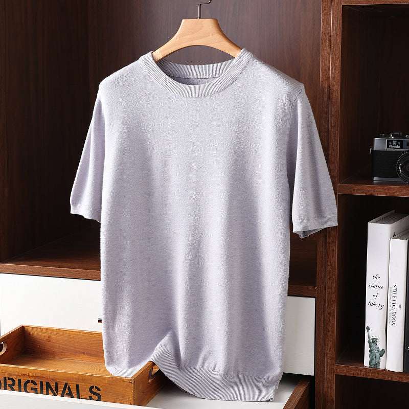 Men’s Summer Thin Knit T-Shirt – Short Sleeve Round Neck Casual Summer Short Sleeve Men's Round Neck Thi | Ectron Online