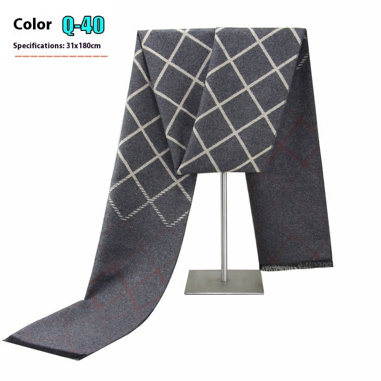 New Men's Cashmere-Like Striped Scarf New Men's Winter Warm Cashmere-like Stri | Ectron Online