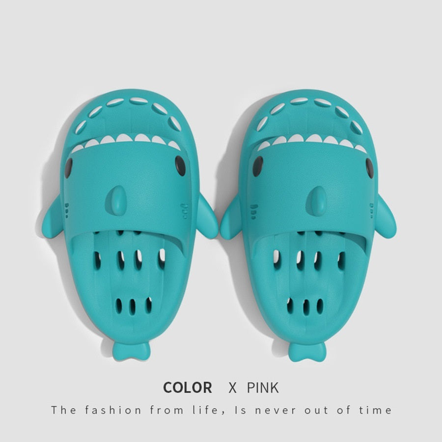 Shark Slippers With Drain Holes Shower Shoes For Women Quick Drying Eva Pool Shark Slides Beach Sandals With Drain Holes Shark Slippers With Drain Holes Shower S | Ectron Online