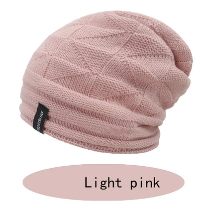 Two-color Wool Warm Knitted Hat For Ear Protection In Autumn And Winter