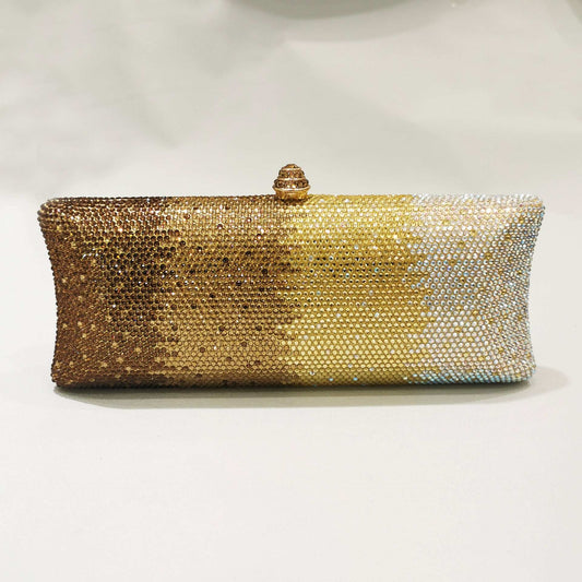 Gradient Rhinestone Women's Dinner Clutch Shoulder Bag