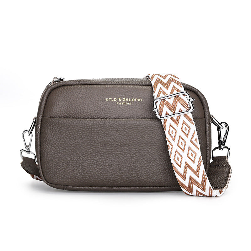 Top Layer Cowhide Small Square Bag for Women Fashion Simple Shoulder Messenger Bag To | Ectron Online