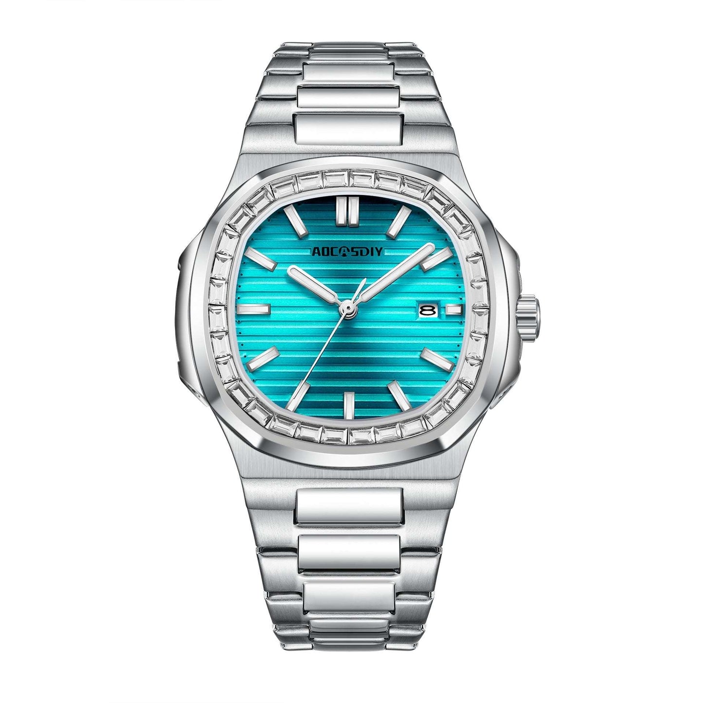 Men's Diamond Luminous Watch 2024 Men's Fashion Diamond Luminous Quar | Ectron Online