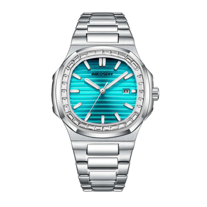 Men's Diamond Luminous Watch 2024 Men's Fashion Diamond Luminous Quar | Ectron Online