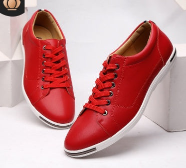 Men's Large Size Casual Leather Shoes – Breathable & Stylish Men's large size casual shoes fashion br | Ectron Online