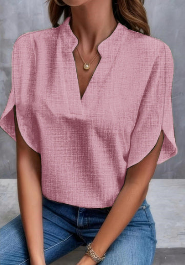 Elegant Short-Sleeved Chiffon Shirt Summer Short-sleeved Chiffon Shirt New V | Ectron Online
