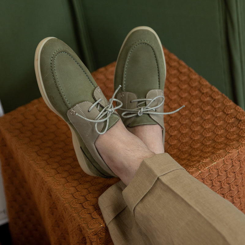 Lace-Up Vintage Mercerized Suede Sailing Shoes Lace-up Vintage High Mercerized Suede Sa | Ectron Online