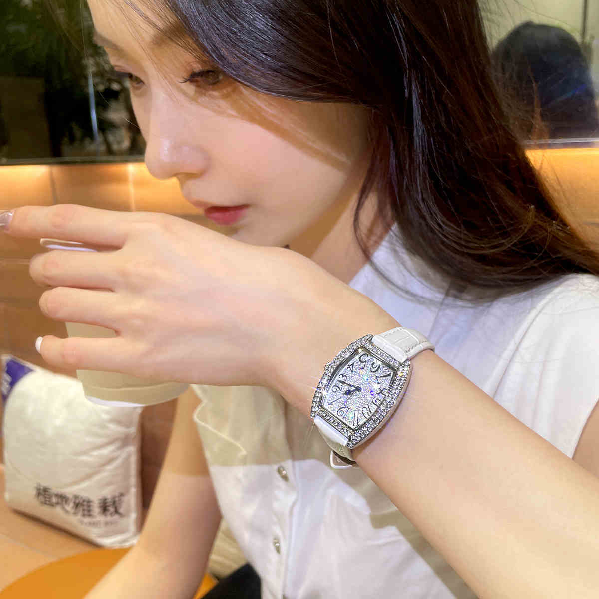 Fashion Red Watch with Starry Dial Fashion Starry Red Belt Women's Watch | Ectron Online