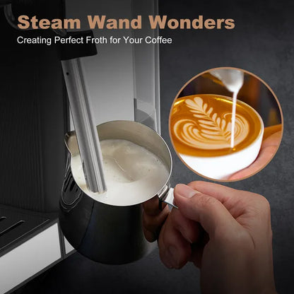 Geek Chef Stainless Steel Espresso Machine - Pod Compatible with Frother Geek Chef Espresso Machine, Cappuccino & | Ectron Online