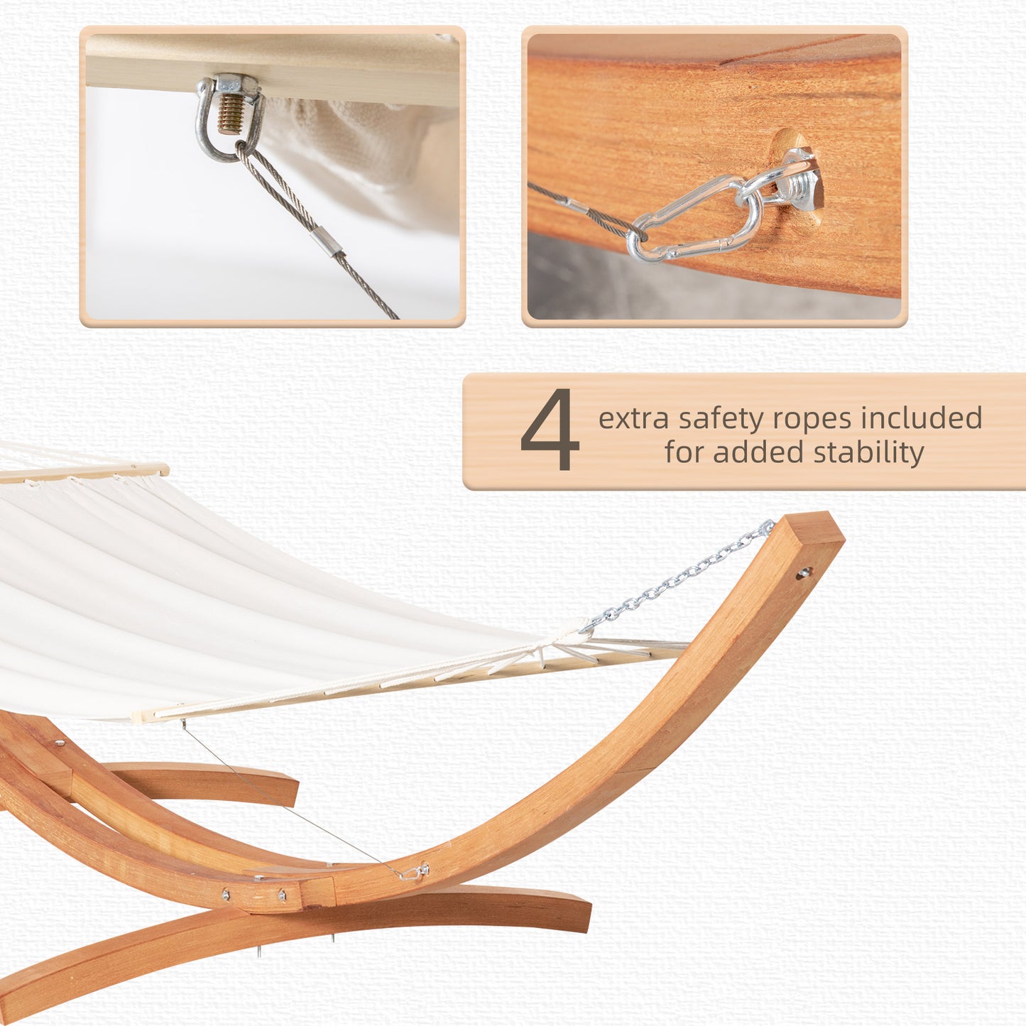 12.8' Outdoor Hammock with Wooden Stand | Extra Large Boho Nap Bed