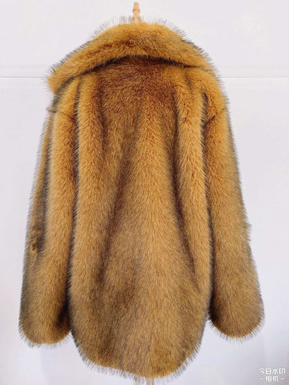 Fur Mid-length Coat Suit Warm Fur Coat