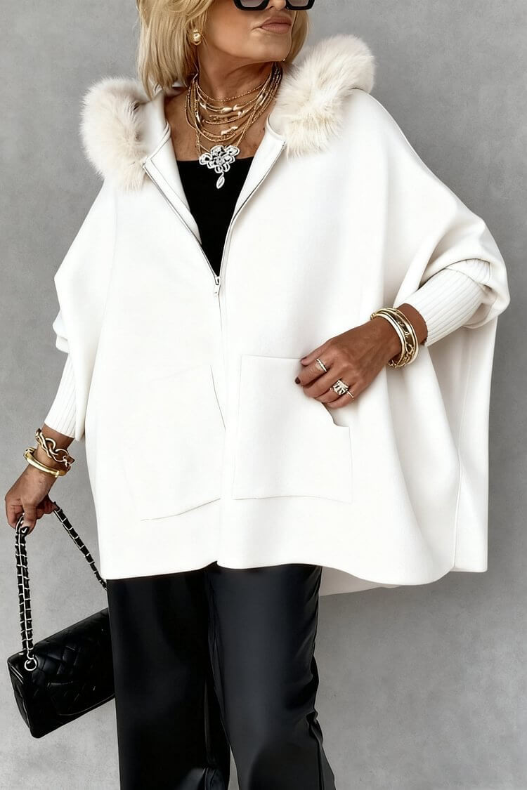 INS Plush Hooded Zip-Up Cardigan Ins Plush Hooded Cardigan Fashion Warm P | Ectron Online