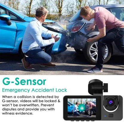 3-Channel 360° Dash Cam - 1080P Front 3 Channel Dash Cam Front Inside Rear Veh | Ectron Online