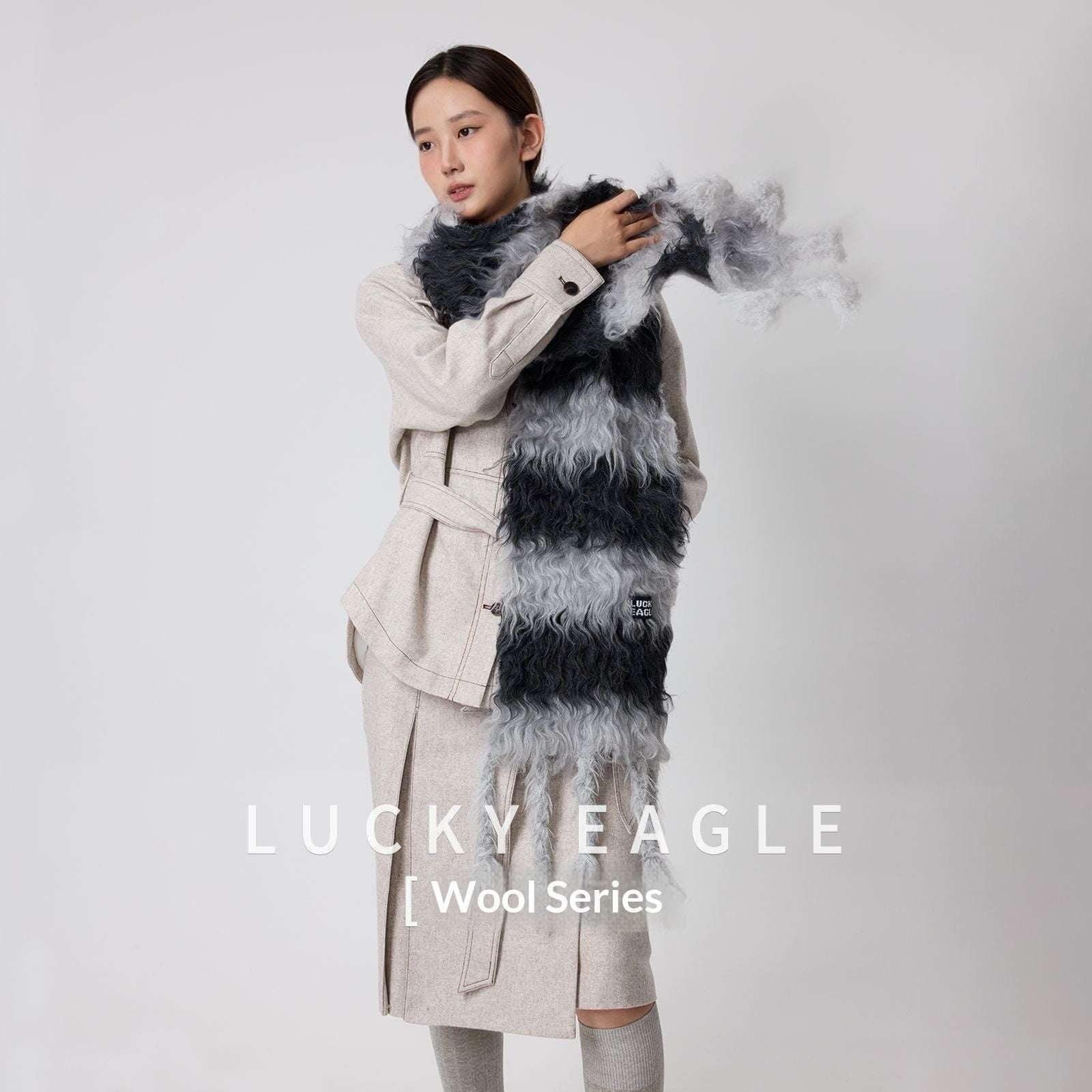 Striped Color-block Wool Scarf Warm And Thick Neck Warmer