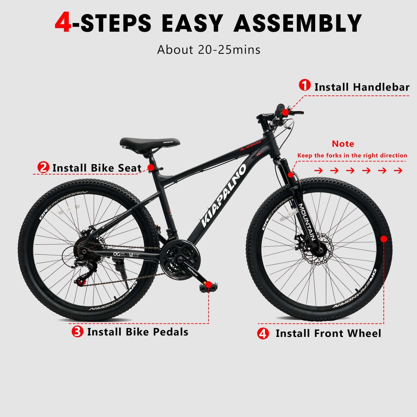 KIAPALNO 26" All-Terrain Mountain Bike - 21-Speed Disc Brake MTB A26317 KIAPALNO 26 Inch All-Terrain Moun | Ectron Online