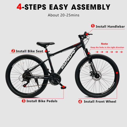 KIAPALNO 26" All-Terrain Mountain Bike - 21-Speed Disc Brake MTB A26317 KIAPALNO 26 Inch All-Terrain Moun | Ectron Online