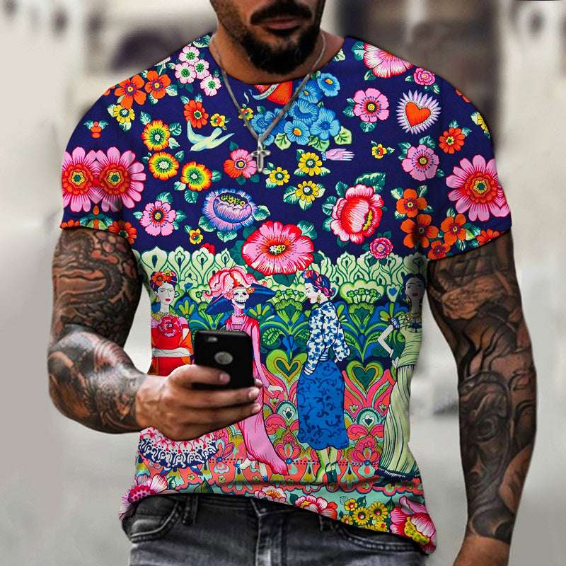 Fashion 3D Digital Print T-Shirt – Short Sleeve Trendy Tee Fashion 3D Digital Printing Short Sleeve | Ectron Online