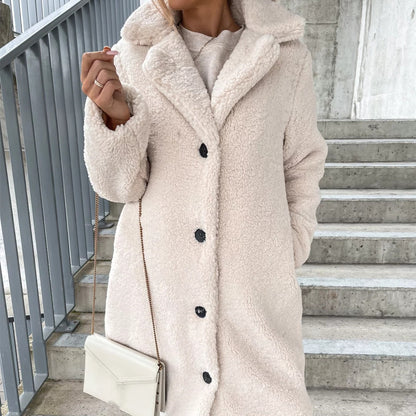 Women's Lapel Plush Jacket | Warm Long-Sleeved Teddy Fleece Top Women's Long-sleeved Lapel Plush Jacket | Ectron Online