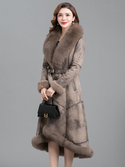 Women's Thickened Real Fur Coat