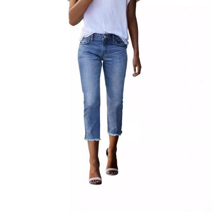 Women's Retro Slim-Fit Stretch Jeans | Trendy Vintage Denim Pants Fashionable Retro Slim-fit Stretch Jeans | Ectron Online