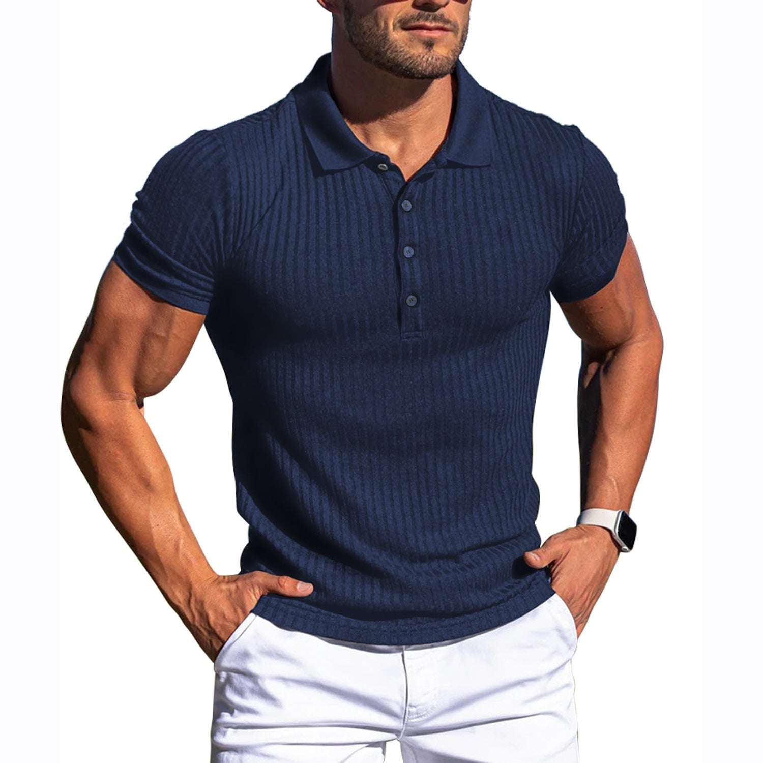 Men’s Slim Fit Polo – Mercerised Cotton Short Sleeve T-Shirt T-shirt Slim Short-sleeved Mercerized Co | Ectron Online
