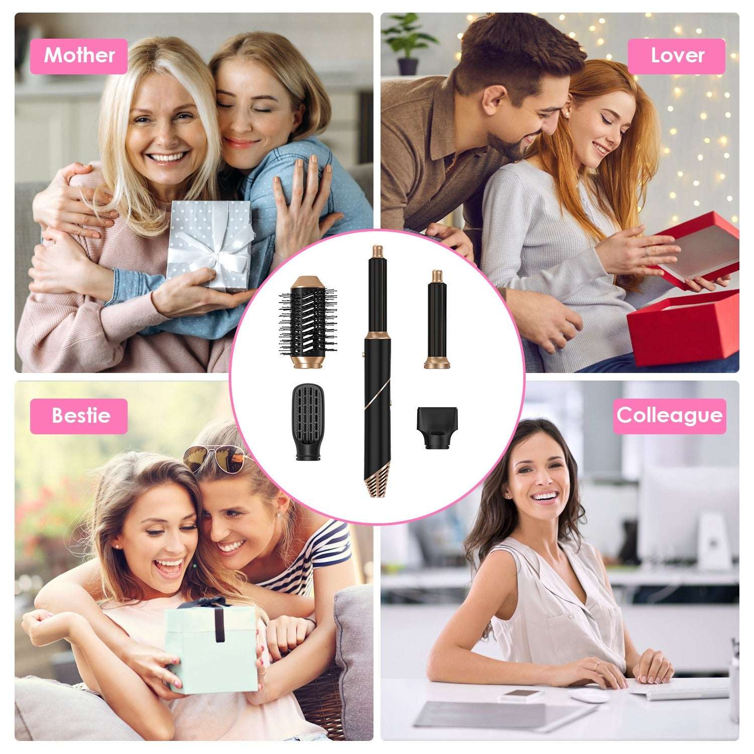 5-in-1 Hot Air Styler & Automatic Wrap Curler - Pro Hair Dryer Brush 1Pc 5 In 1 Hot Air Styler Straightener C | Ectron Online